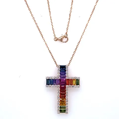 18K White Gold Fancy Sapphire Necklace