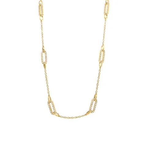 18K Yellow Gold Diamond Necklace