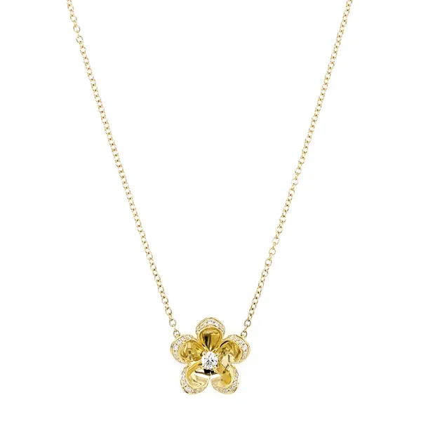 18K Yellow Gold Diamond Necklace