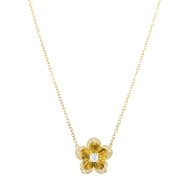 18K Yellow Gold Diamond Necklace