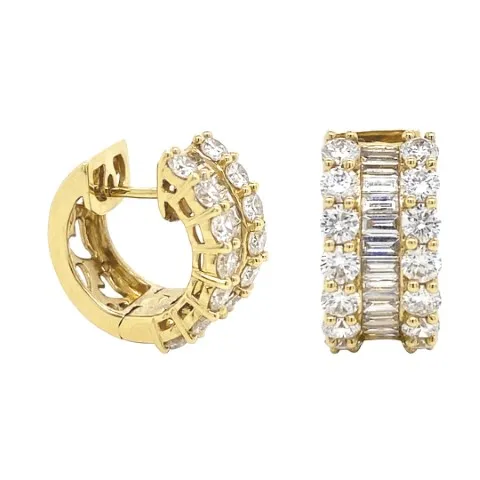 18K Yellow Gold Huggie Earrings
