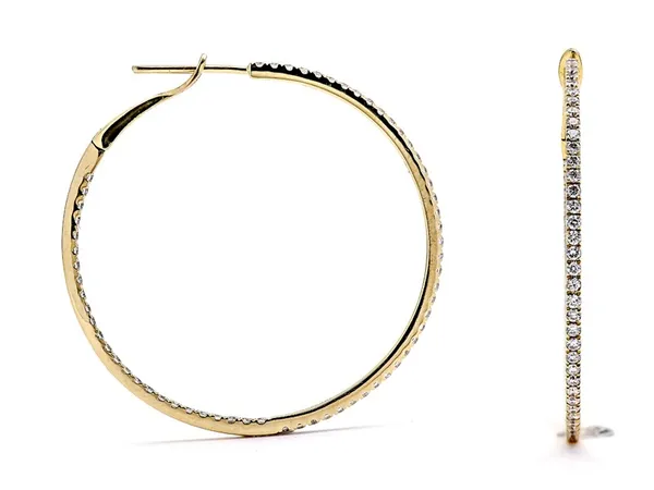 18K Yellow Gold Hoop Earrings