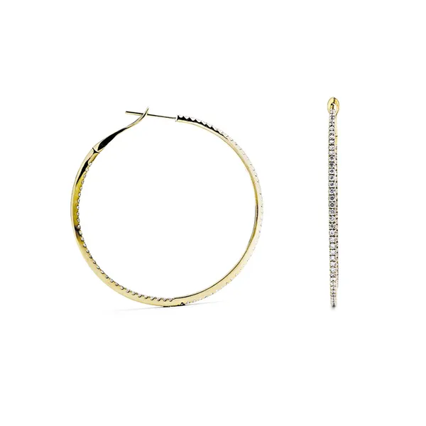 18K Yellow Gold Hoop Earrings