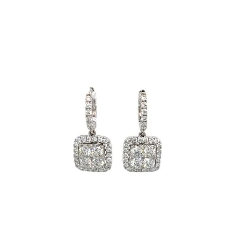 18K White Gold Diamond Earrings