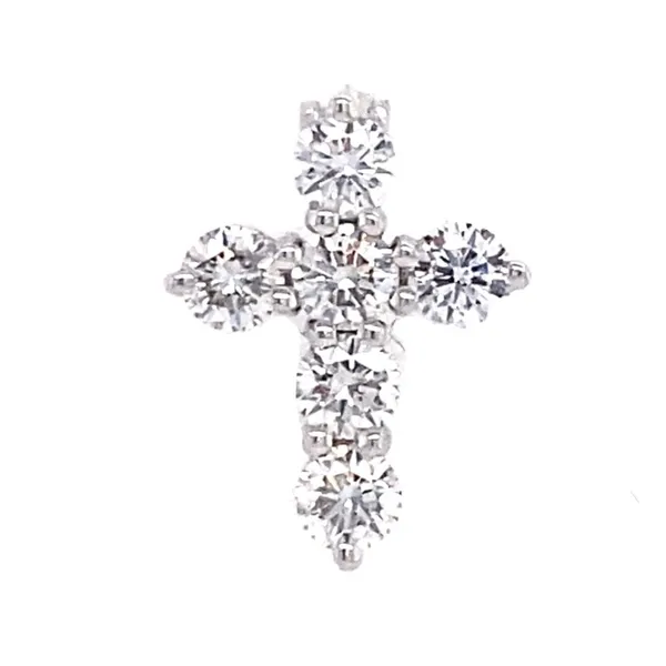 18K White Gold Diamond Cross Pendant