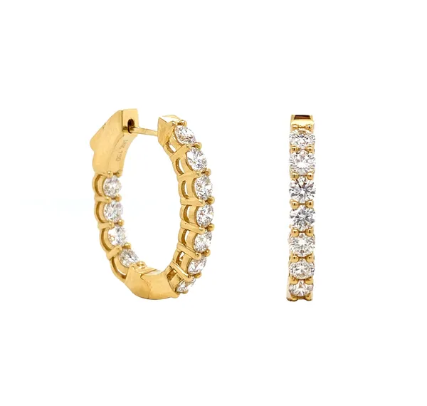 18K Yellow Gold Hoop Earrings