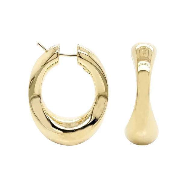 18K Yellow Gold Hoop Earrings