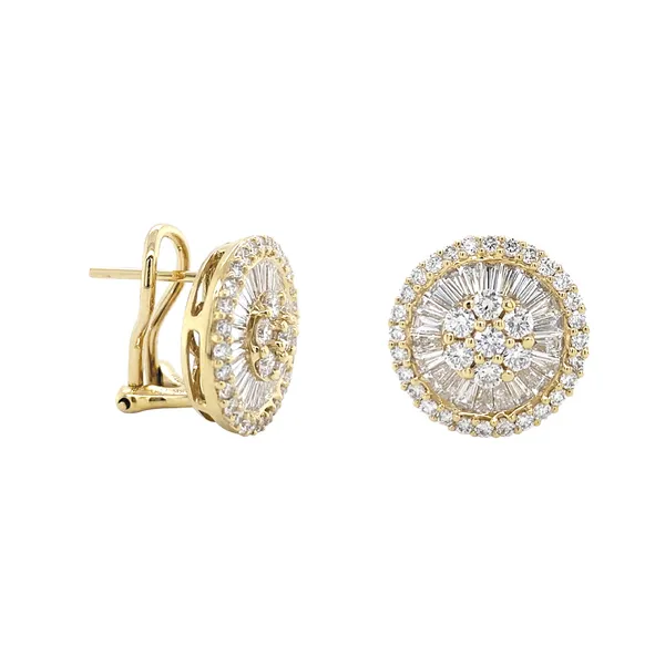 18K Yellow Gold Diamond Earrings