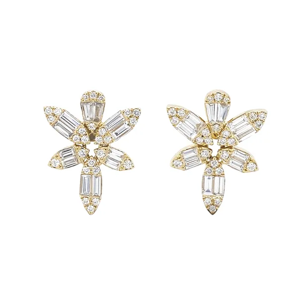 18K Yellow Gold Diamond Earrings