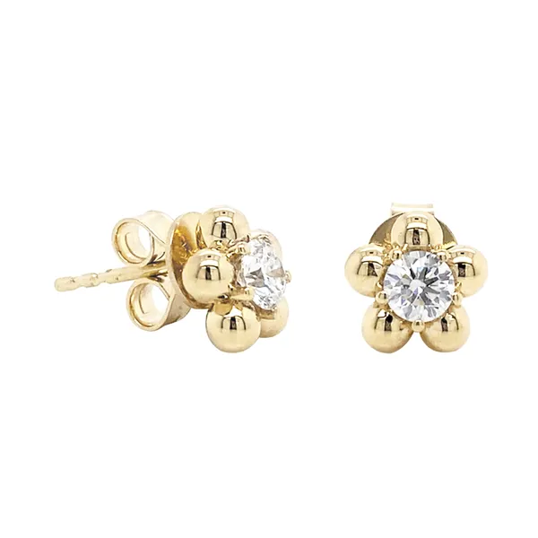 18K Yellow Gold Diamond Earrings