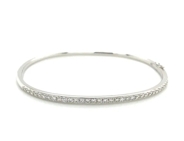 18K White Gold Diamond Bangle