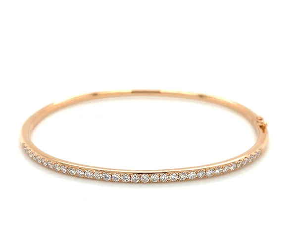 18K Rose Gold Diamond Bangle