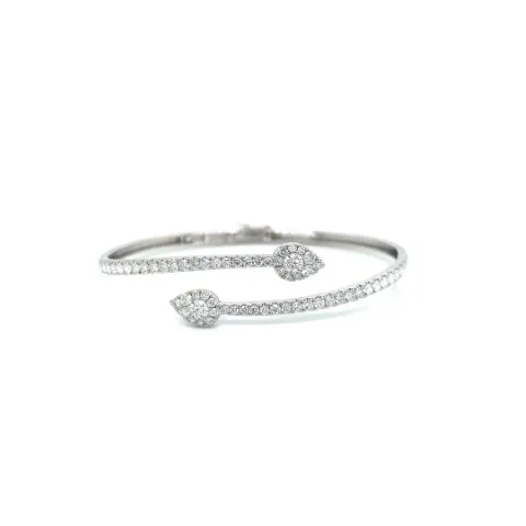 18K White Gold Diamond Bangle