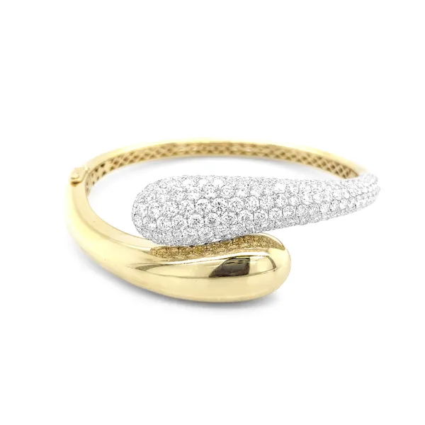 18K Two-Tone Gold Diamond Bangle