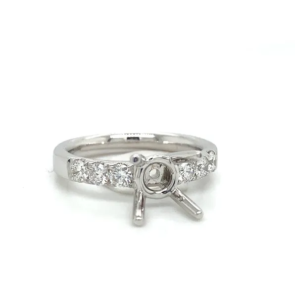 18K White Gold Semi Mount Ring