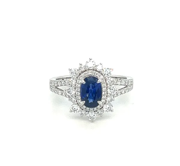 18K White Gold Sapphire Ring