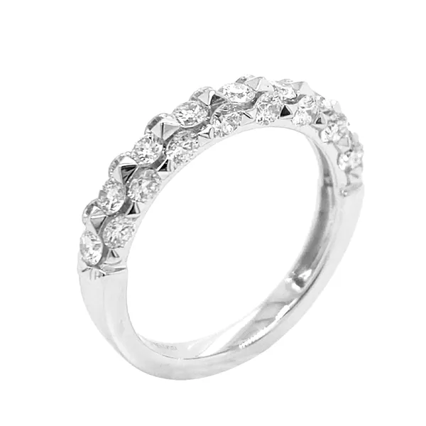 18K White Gold Diamond Band