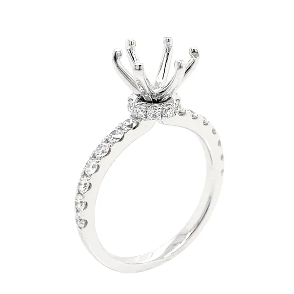 18K White Gold Semi Mount Ring