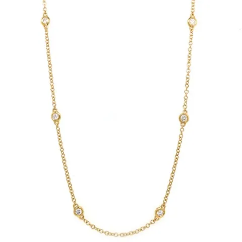 18K Yellow Gold Diamond Necklace