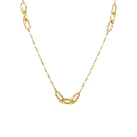 18K Yellow Gold Diamond Necklace
