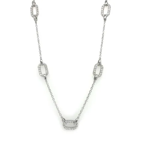 18K White Gold Diamond Necklace