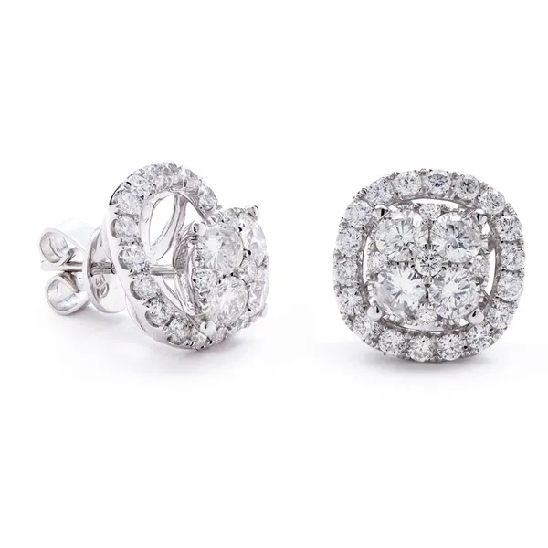 18K White Gold Diamond Earrings
