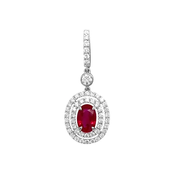 18K White Gold Ruby Pendant