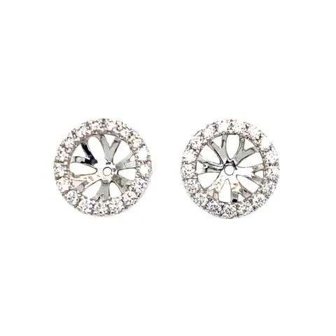 18K White Gold Diamond Jacket Earrings