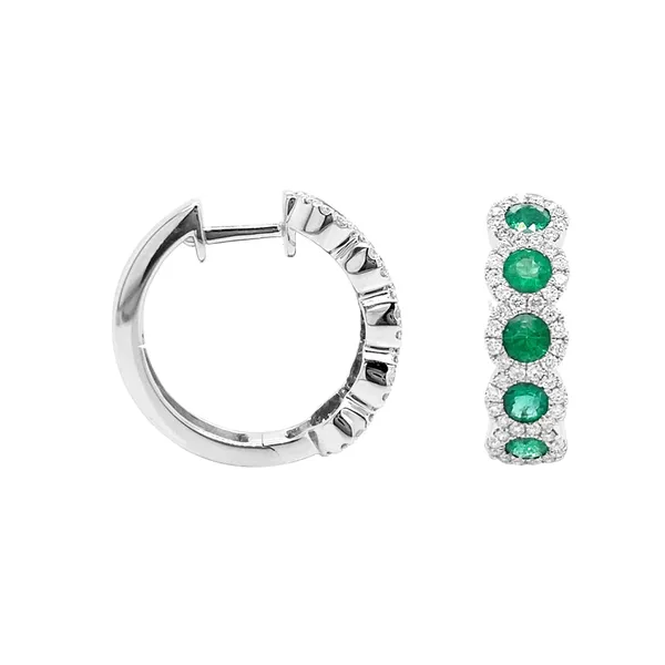 18K White Gold Emerald Earrings