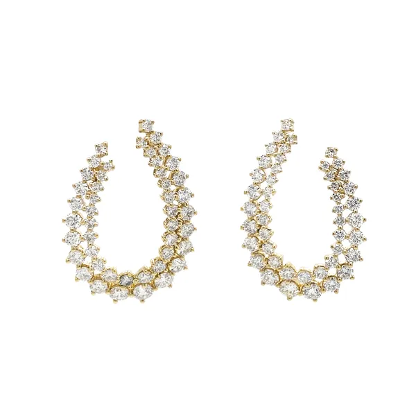 18K Yellow Gold Diamond Earrings