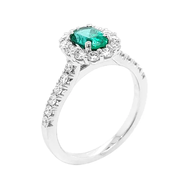 18K White Gold Emerald Ring