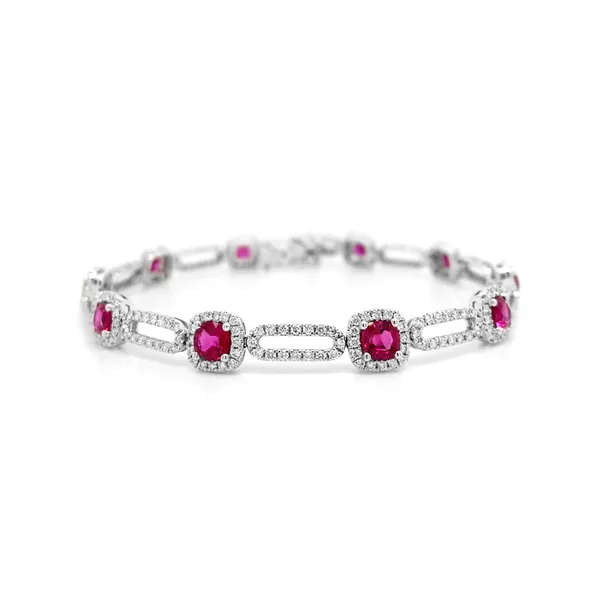 18K White Gold Ruby Bracelet