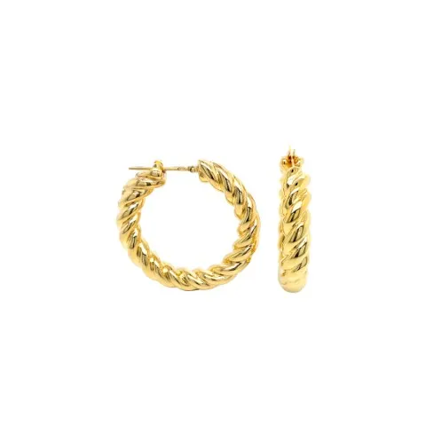 18K Yellow Gold Hoop Earrings