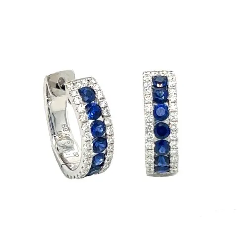 18K White Gold Sapphire Earrings