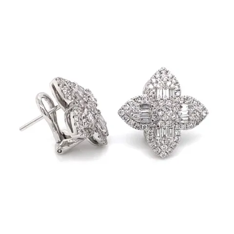 18K White Gold Diamond Earrings