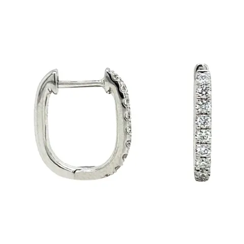 18K White Gold Huggie Earrings