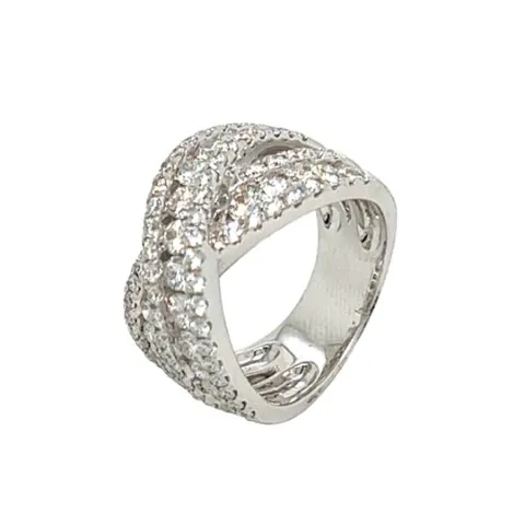 18K White Gold Diamond Band