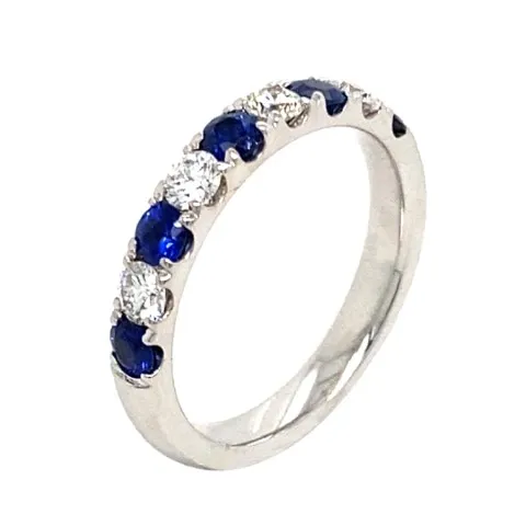18K White Gold Sapphire Band