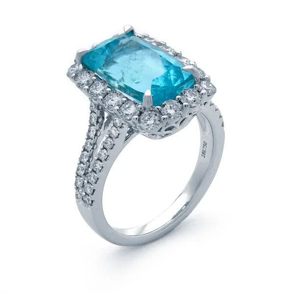 18K White Gold Paraiba Tourmaline Ring