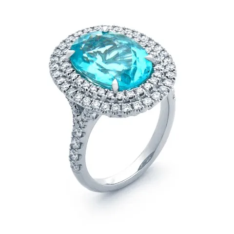 18K White Gold Paraiba Tourmaline Ring
