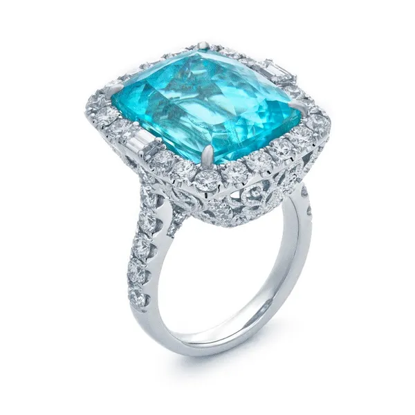 18K White Gold Paraiba Tourmaline Ring