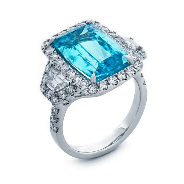 18K White Gold Paraiba Tourmaline Ring