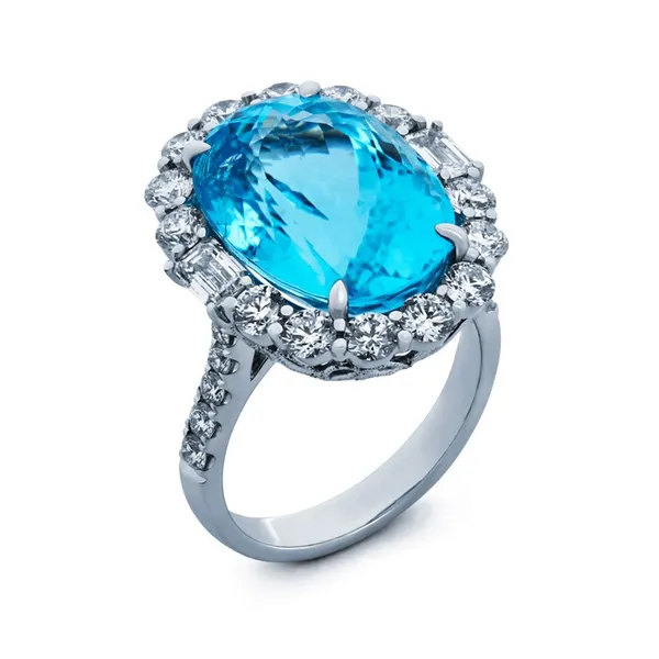 18K White Gold Paraiba Tourmaline Ring
