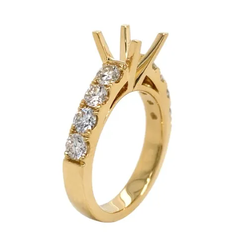 18K Yellow Gold Semi Mount Ring