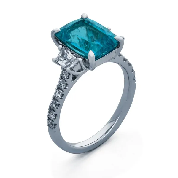 18K White Gold Paraiba Tourmaline Ring