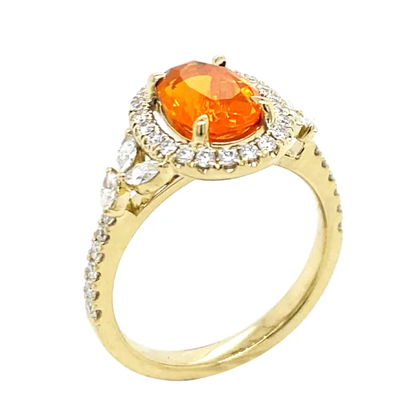 18K Yellow Gold Fire Opal Ring
