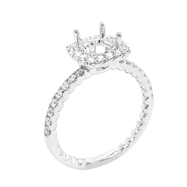 18K White Gold Semi Mount Ring