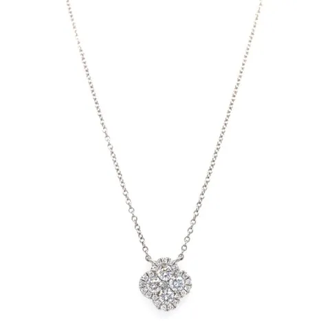 18K White Gold Diamond Necklace