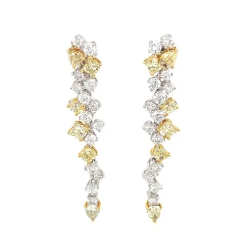 18K Two-Tone Diamond Earrings