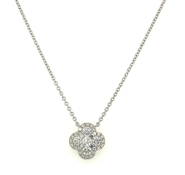 18K White Gold Diamond Necklace